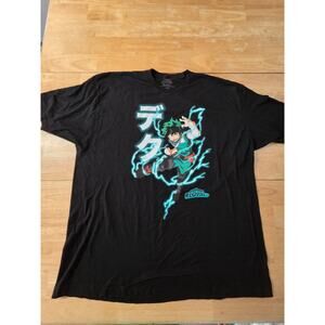 My Hero Academia Deku Graphic T Shirt Black Anime Crunchyroll 3XL Cotton NWOT